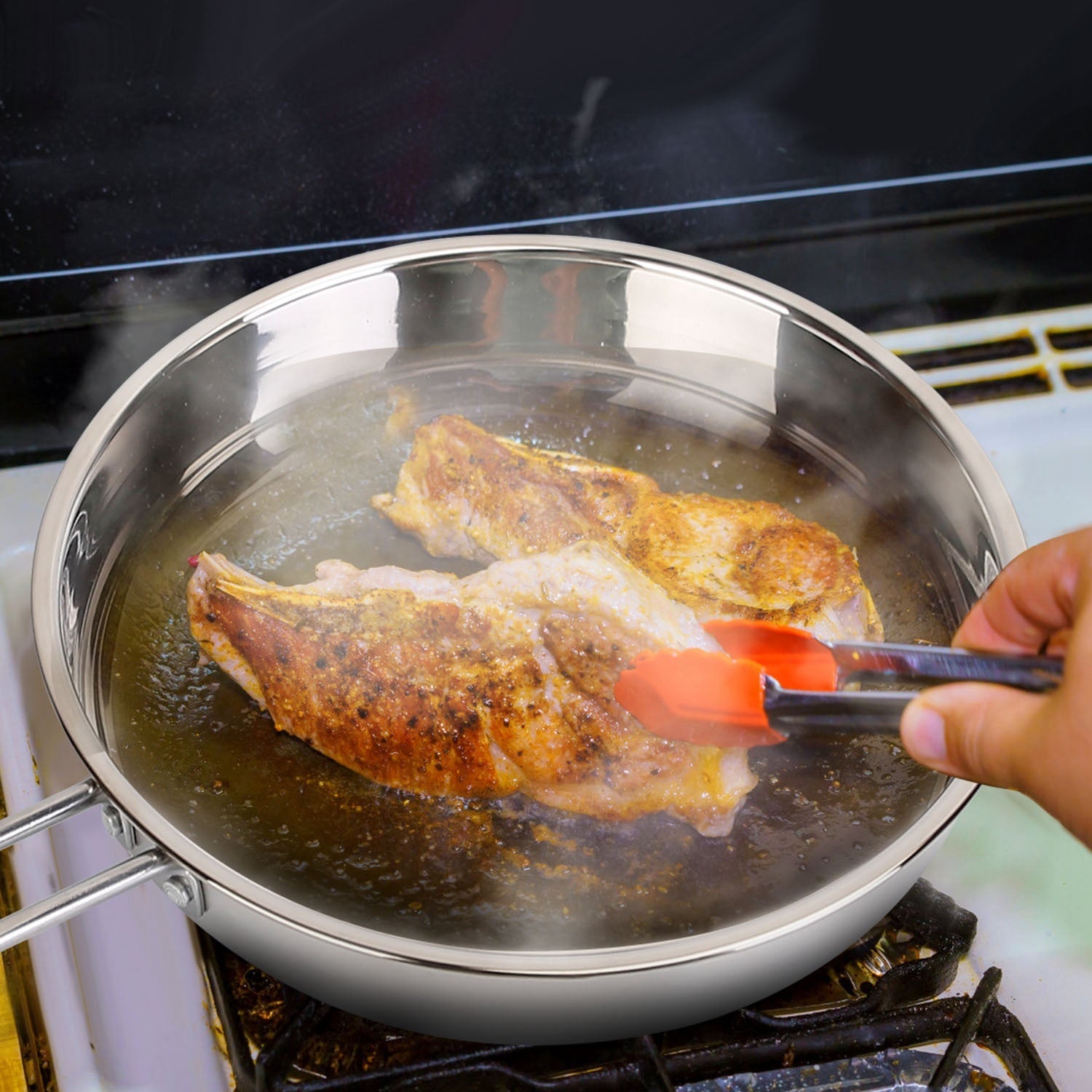 4Pcs Stainless Steel Cookware Set Frying Pan 2Quart Saucepan 2.7Quart 3.7Quart Stockpot With Lid Dishwasher