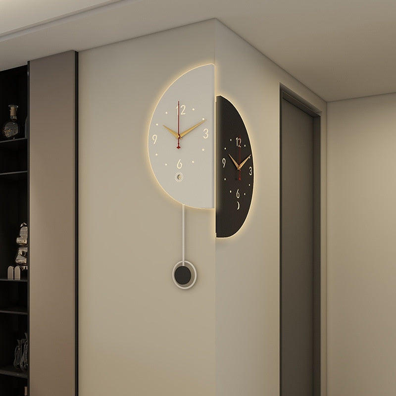 W Modern Double-sided Corner Clock