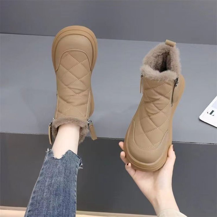 NEW Snow Boots For Women Winter New Fleece-lined Thickened Northeast China Cotton Shoes Waterproof Non-slip Warm