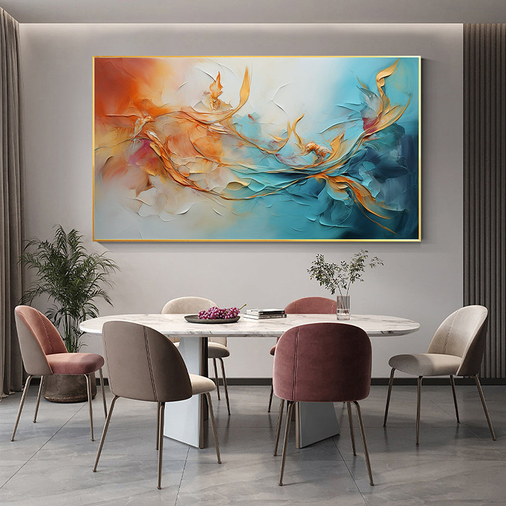 NEW Abstract Flowers Wall Decor Art Poster Ocean Seaside Thick Gray And Black Oil Painting (US ONLY)
