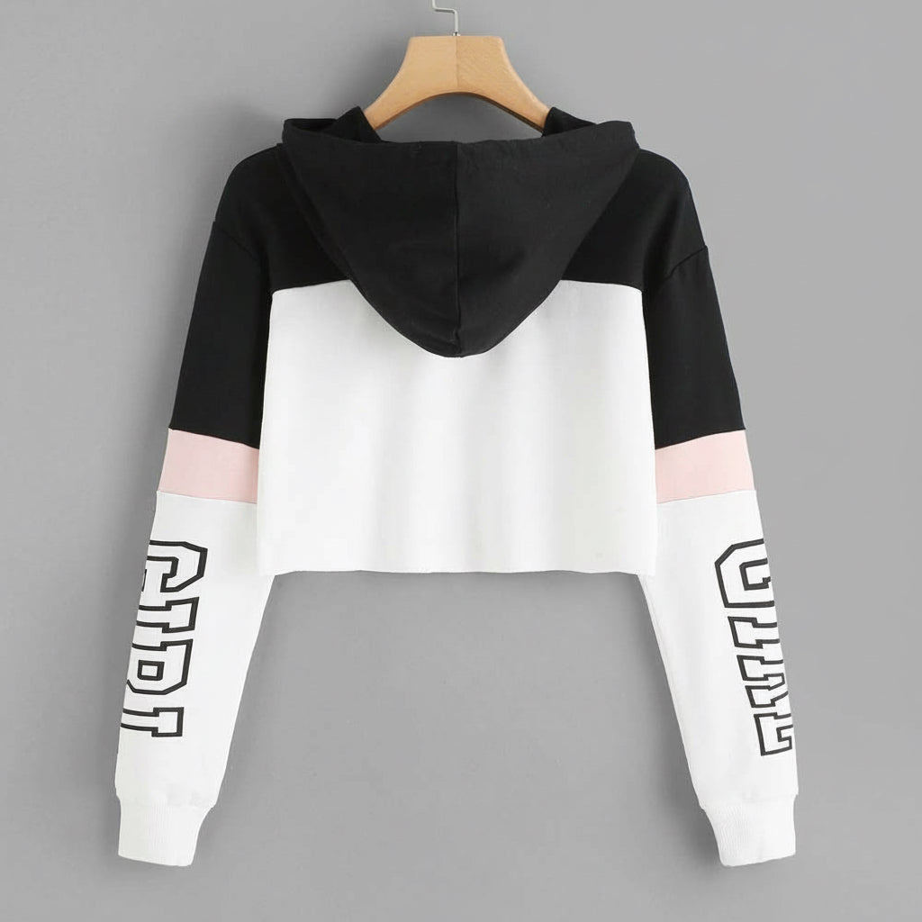 Women’s Fresh & Sweet Long-Sleeve Sweatshirt – Soft Casual Pullover in Pink, Red & White