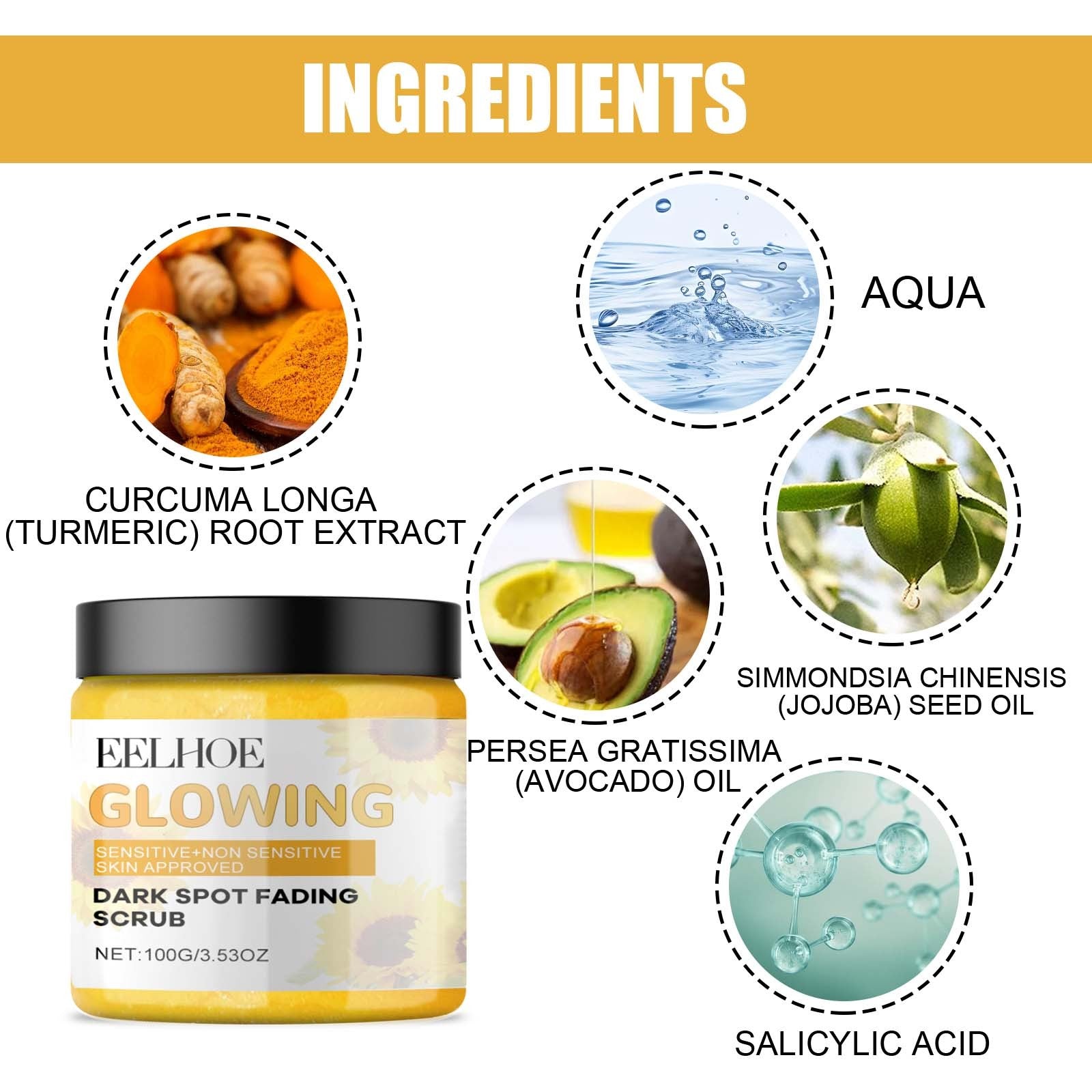 NEW Eelhoe Turmeric Exfoliating Facial Scrub For Deep Cleansing Of Delicate Pores And Beauty Cleansing Treatment