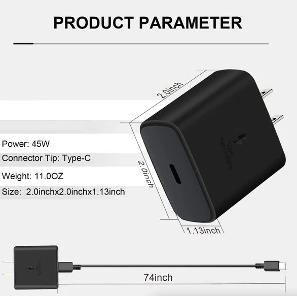 45W Super Fast USB-C Charger – Adaptive Safe Charging, Universal Compatibility