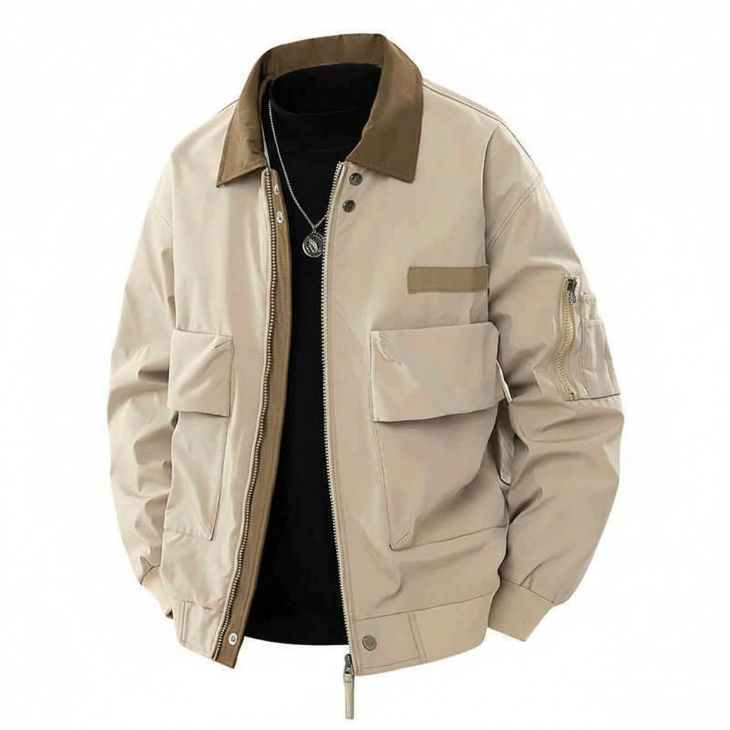 Men’s Lightweight Casual Zip-Up Jacket – Long Sleeve Stand Collar Windbreaker Coat (M–4XL)