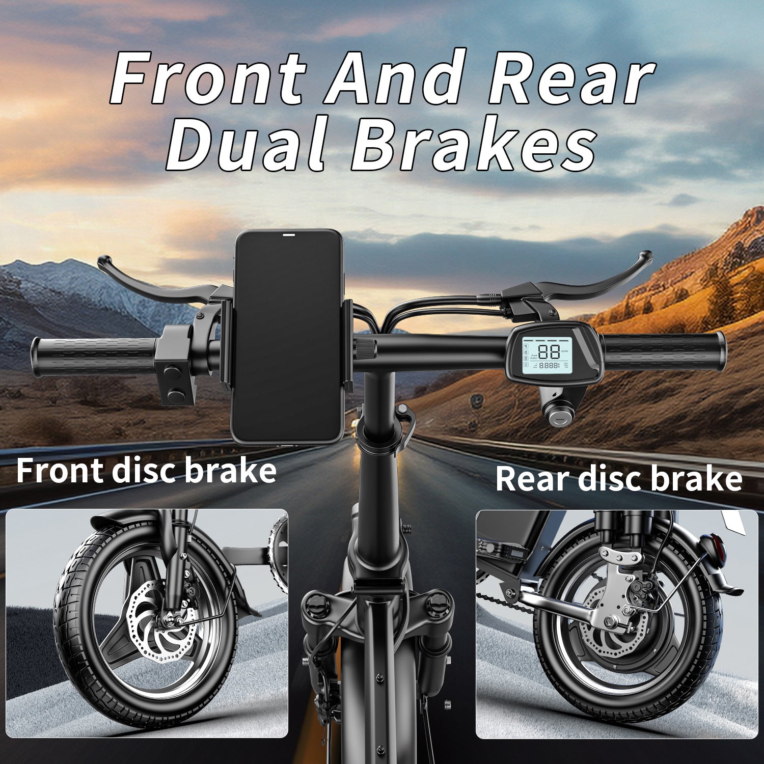 NEW E-Bike For Adults, 650W Motor, 25mph 35Miles Range E Bike, 14in Tires, 48V Foldable Electric Bike For Commuting, Daily Riding, Dual Disc Brakes, Multiple Shock Absorption