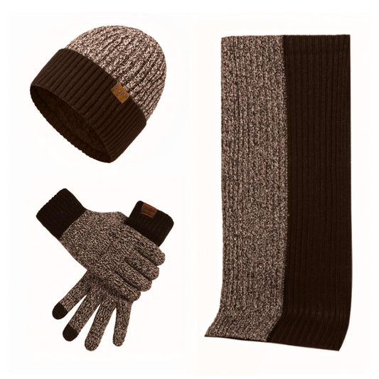 3-Piece Winter Knit Set – Warm Beanie, Long Scarf & Touchscreen Gloves