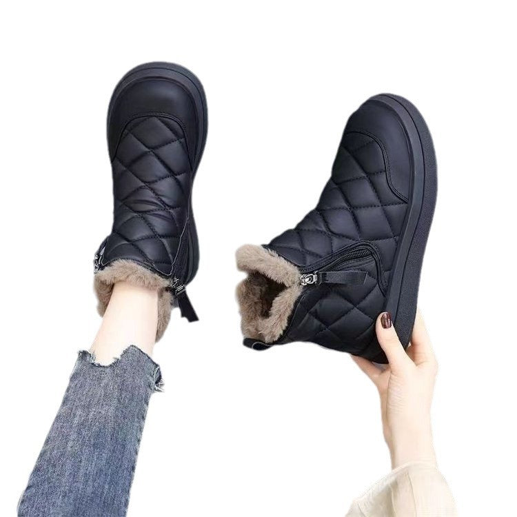 NEW Snow Boots For Women Winter New Fleece-lined Thickened Northeast China Cotton Shoes Waterproof Non-slip Warm