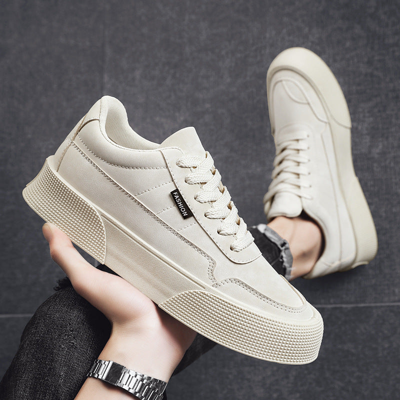 NEW Casual Board Flat Shoes Men Breathable Thick-soled Lace-up Sneakers For Walking Running
