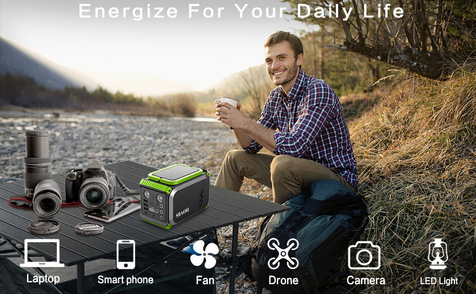 Portable Power Station 110V, 148Wh 200 W Solar Generator,40000mAh