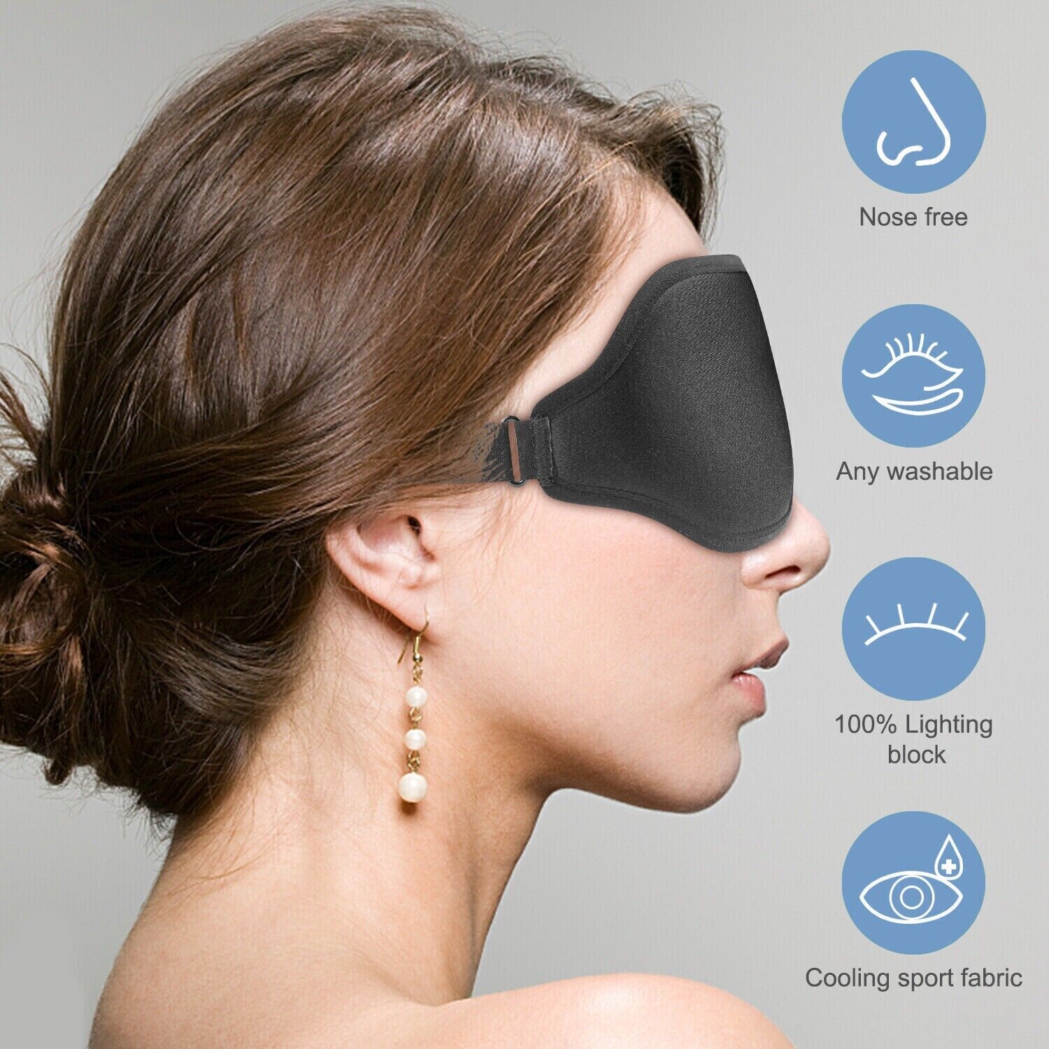 Travel 3D Eye Mask Sleep Soft Padded Shade Cover Rest Relax Sleeping Blindfold