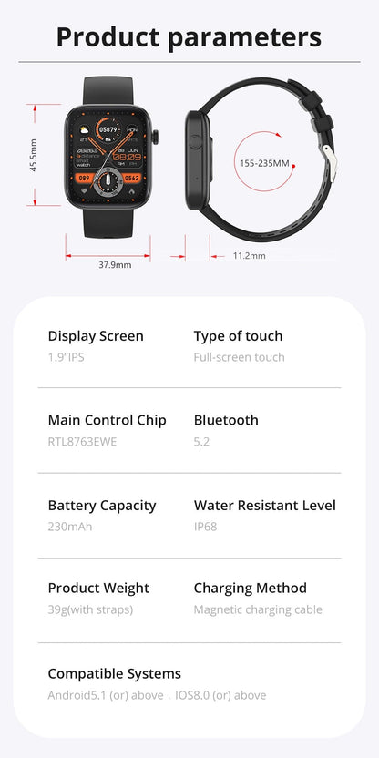 IP67 Waterproof Full Screen Smart Watch - Jona store
