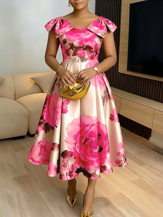 French Blossom Midi Dress – Elegant Summer Edition