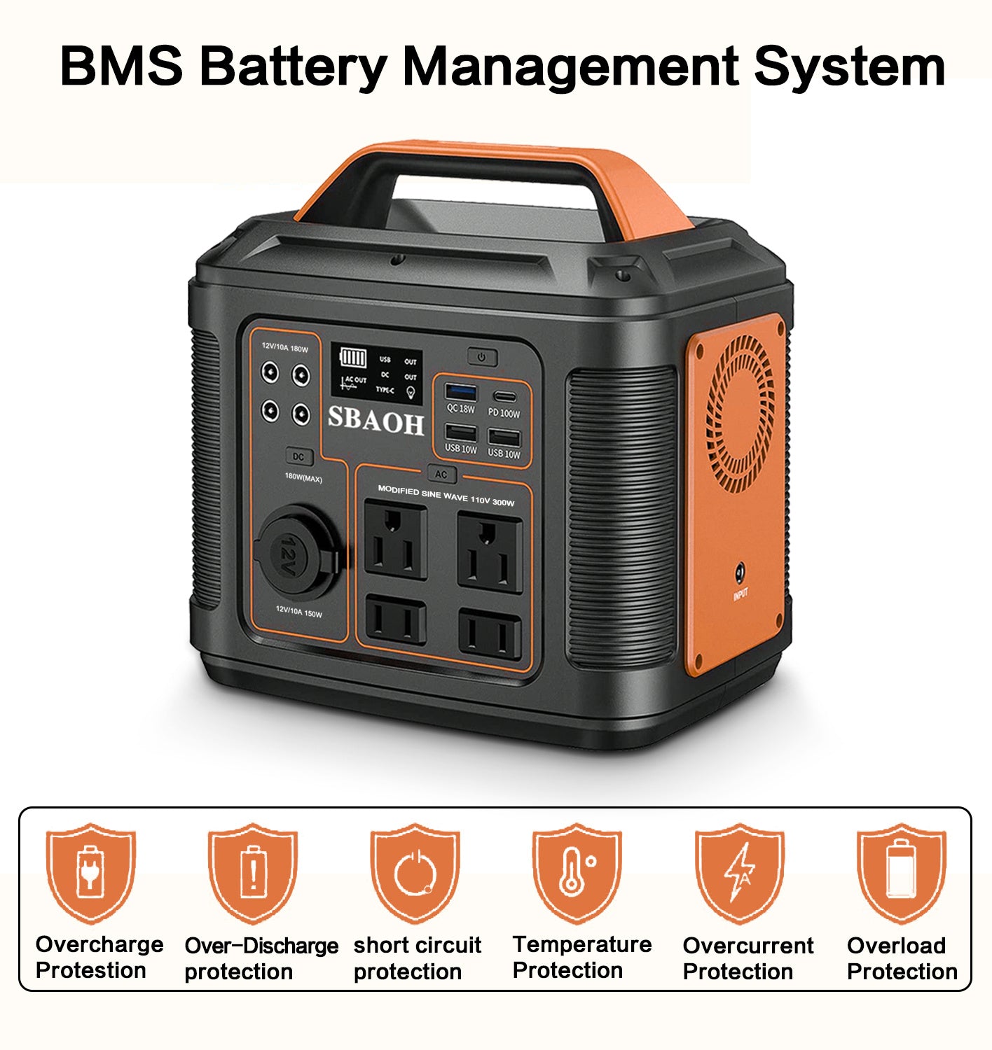 NEW US Plug Portable Power Station P302,300W 296Wh Backup Lithium Battery,Solar Generator For Home And Outdoor Emergency Power Supply,Solar Panel Is Not Included