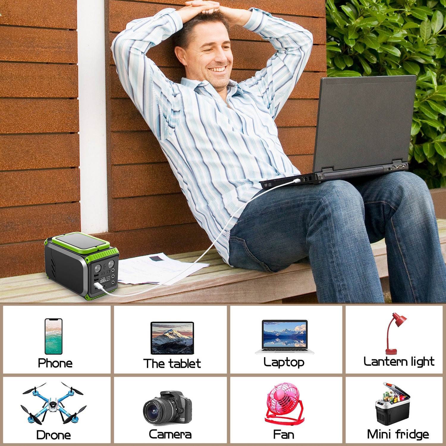 Portable Power Station 110V, 148Wh 200 W Solar Generator,40000mAh