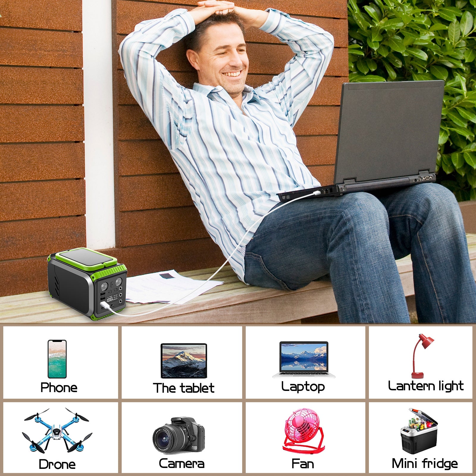 Portable Power Station 110V, 148Wh 200 W Solar Generator,40000mAh