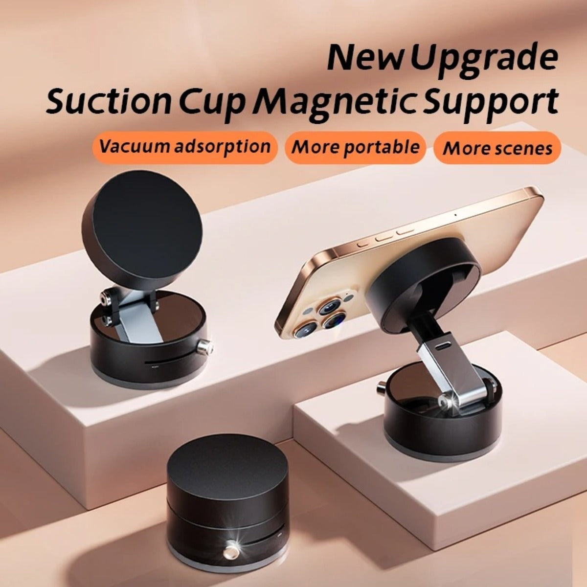 NEW Ultra Magnetic Phone Holder Foldable Car Phone Mount Dashboard Phone Bracket 360 Degree Rotation Vacuum Suction Cup GPS Stand
