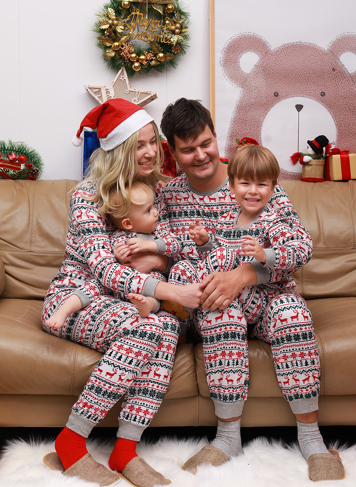 NEW Christmas Pajamas Family Matching New Year Father Mother Kids Baby Look Clothes Set Dad Mom And Daughter Son Pyjamas Outfit