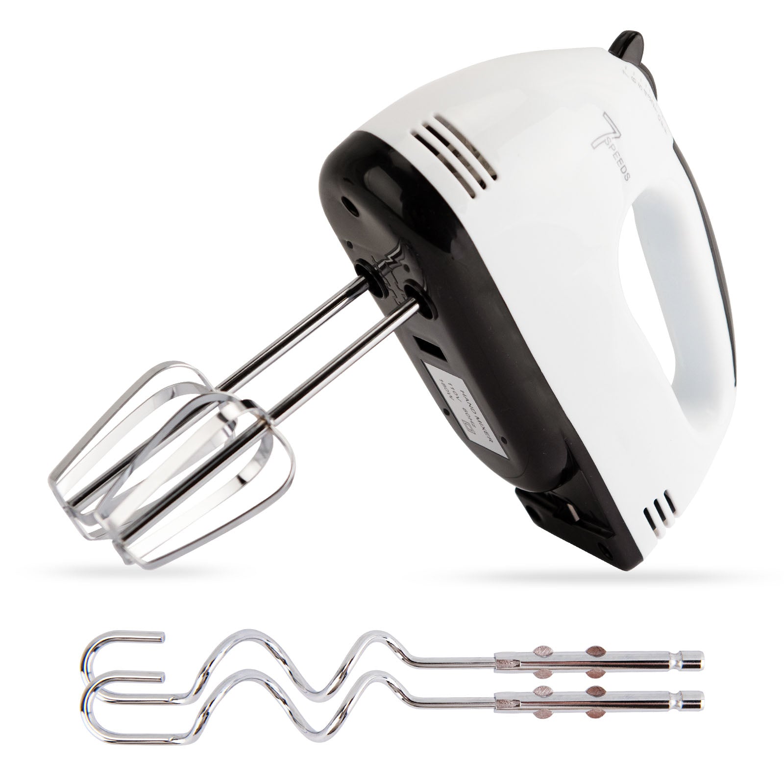 NEW Hand Mixer Electric, Stainless Steel Electric Whisk With Dough Hooks For Baking, 7 Speeds, 260W, Turbo Boost & Easy Eject Button