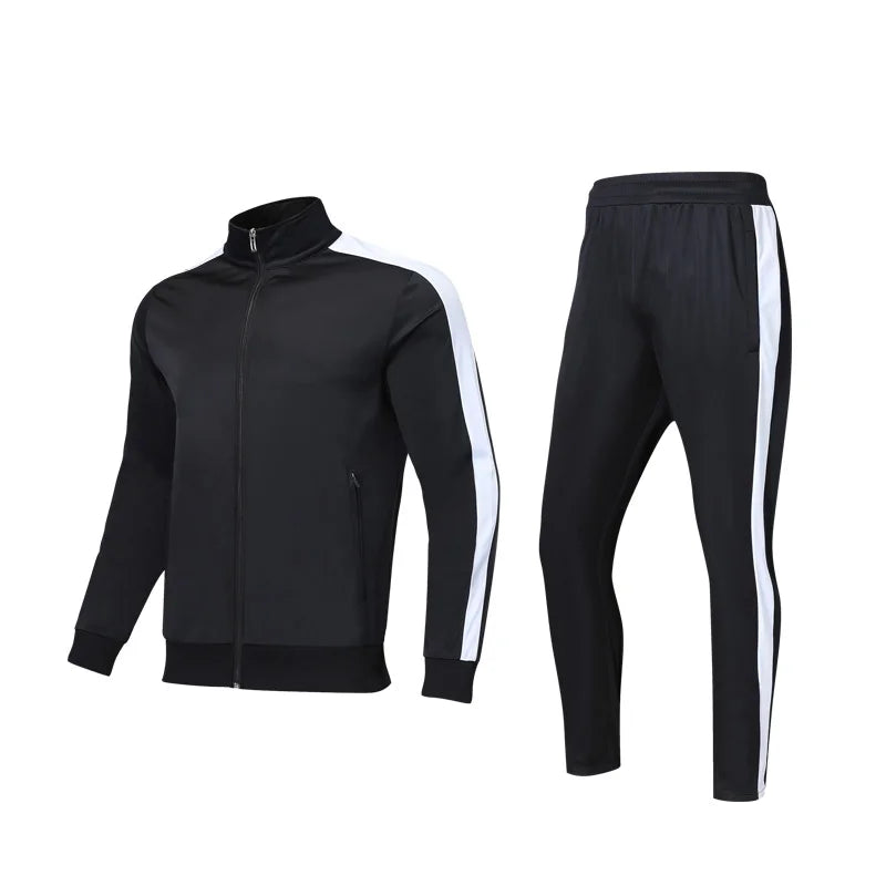 New Autumn Winter Adults Men Tracksuit Sets Full Zipper Kids Soccer Sets Male Tracksuits Casual Jogging Sports Wear