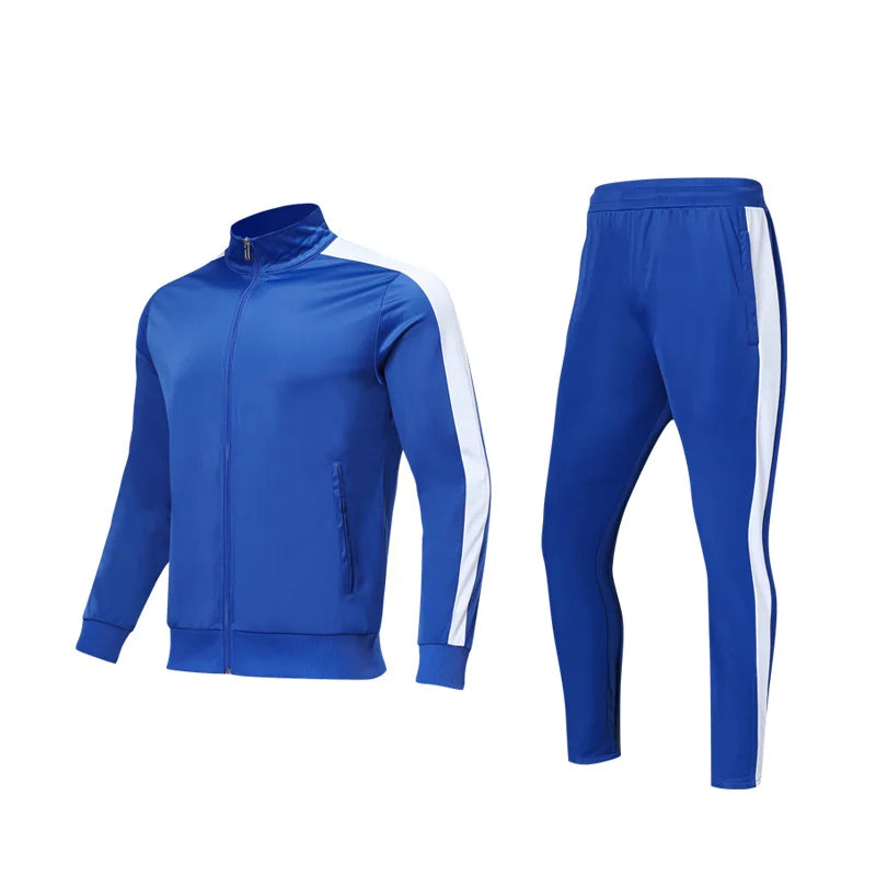 New Autumn Winter Adults Men Tracksuit Sets Full Zipper Kids Soccer Sets Male Tracksuits Casual Jogging Sports Wear