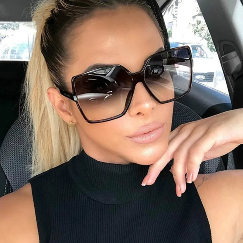 Women Oversized Sunglasses Gradient Plastic