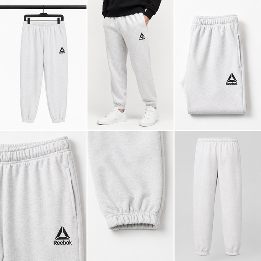 Reebok Men’s Fleece Jogger Sweatpants – Light Gray