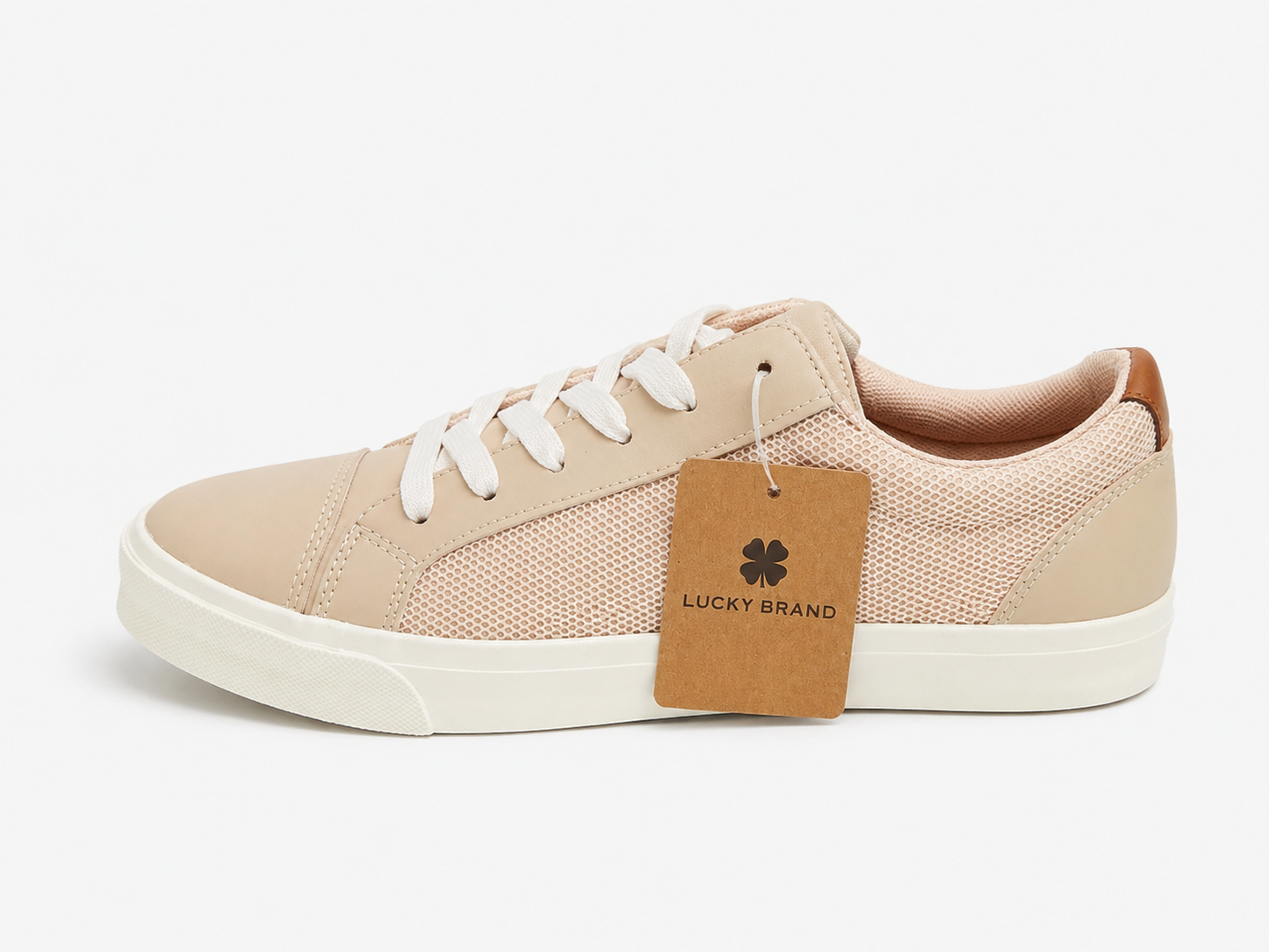 Lucky Brand Women’s Casual Lace-Up Sneakers – Beige