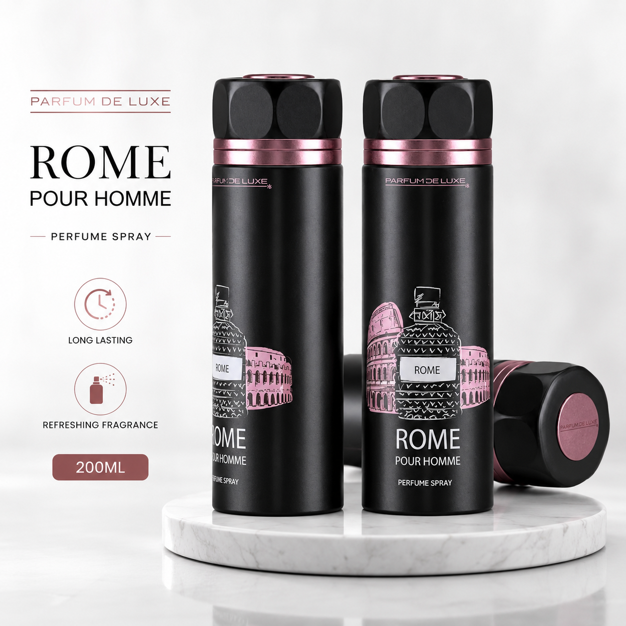 Parfum de Luxe ROME Pour Homme Deodorant Spray for Men Woody