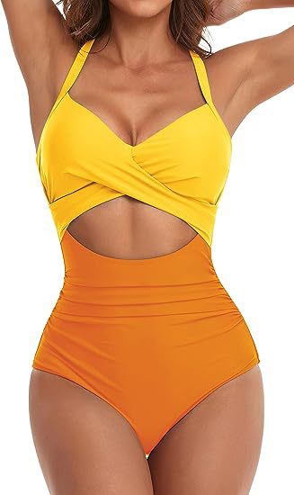 Fashion Casual Cross One-piece Swimsuit