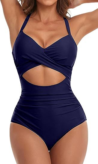 Fashion Casual Cross One-piece Swimsuit