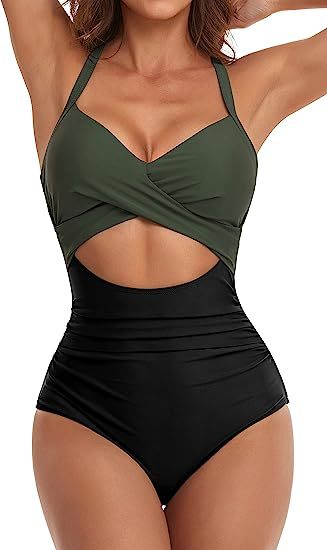 Fashion Casual Cross One-piece Swimsuit