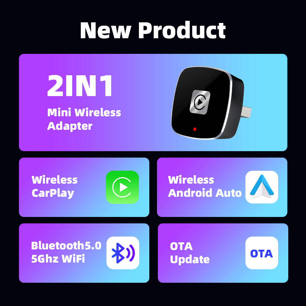 NEW Small Portable Mini Car Intelligent Wired To Wireless Car Machine Exchange Box