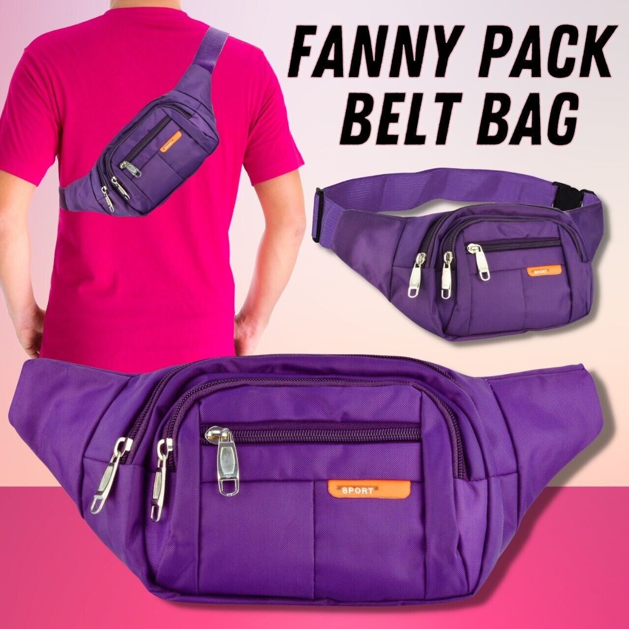 NEW Men & Women Fanny Pack Belt Waist Bag Cross Body Sling Shoulder Travel Sport Pouch