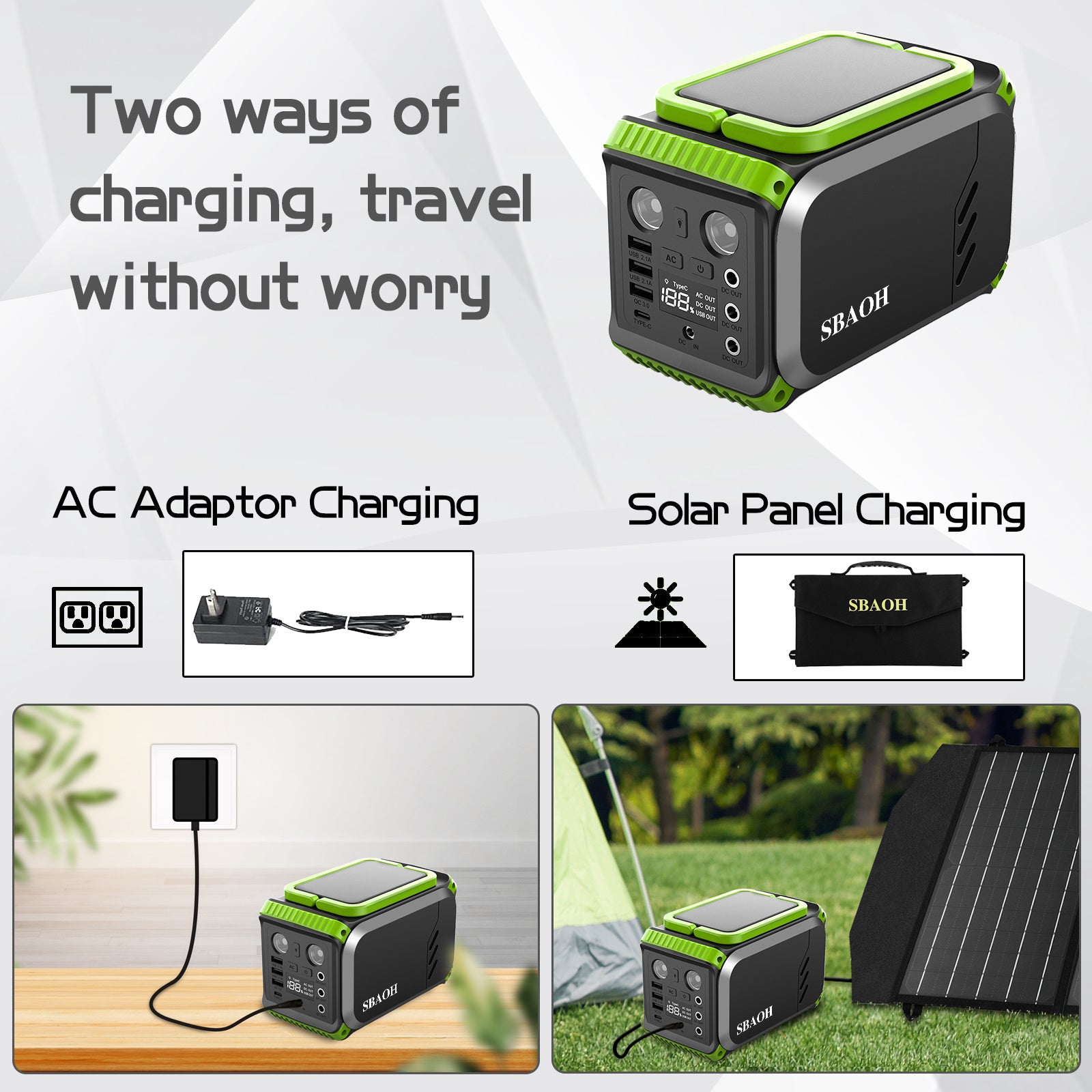 Portable Power Station 110V, 148Wh 200 W Solar Generator,40000mAh