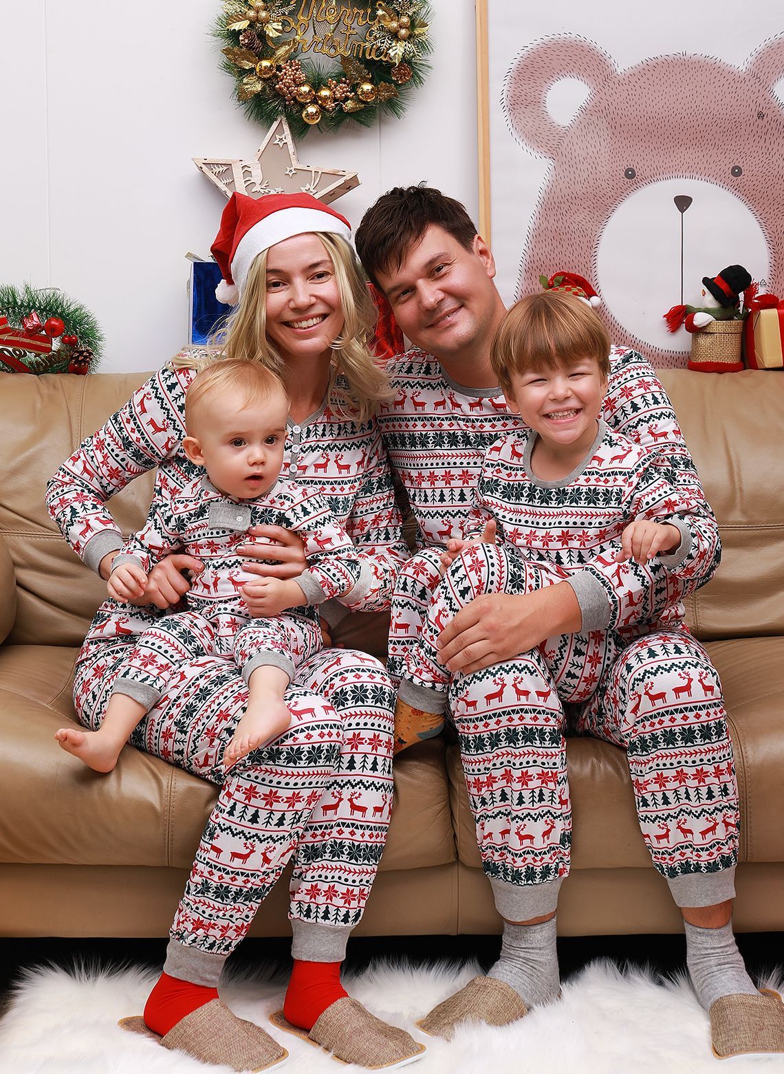 NEW Christmas Pajamas Family Matching New Year Father Mother Kids Baby Look Clothes Set Dad Mom And Daughter Son Pyjamas Outfit