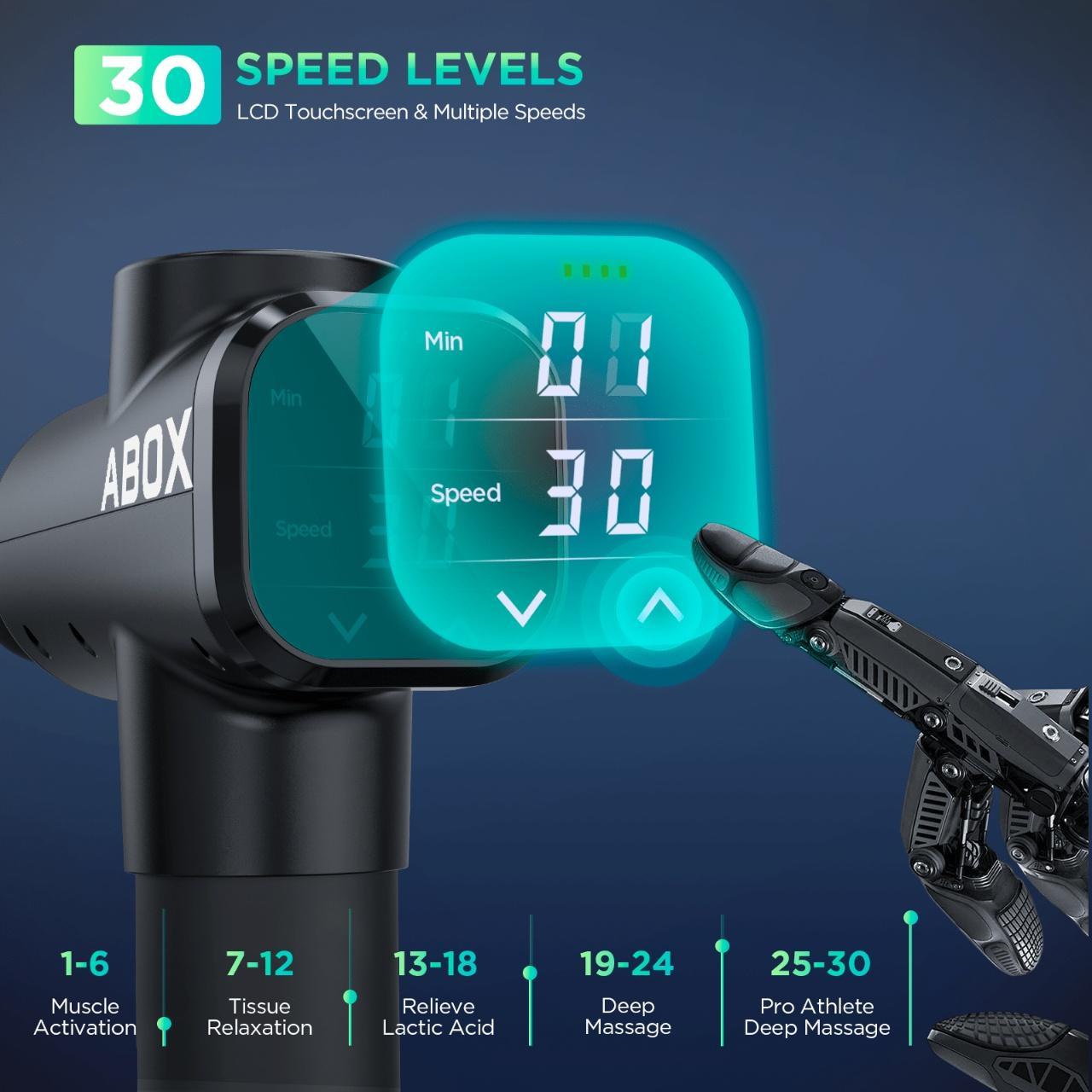 NEW Massage Gun Deep Tissue Muscle Massage Gun For Athletes Handheld Electric Body Shoulder Neck Back Massager Gun For Pain Relief Portable Percussion Massage Gun With 6 Massage Heads 30 Speeds