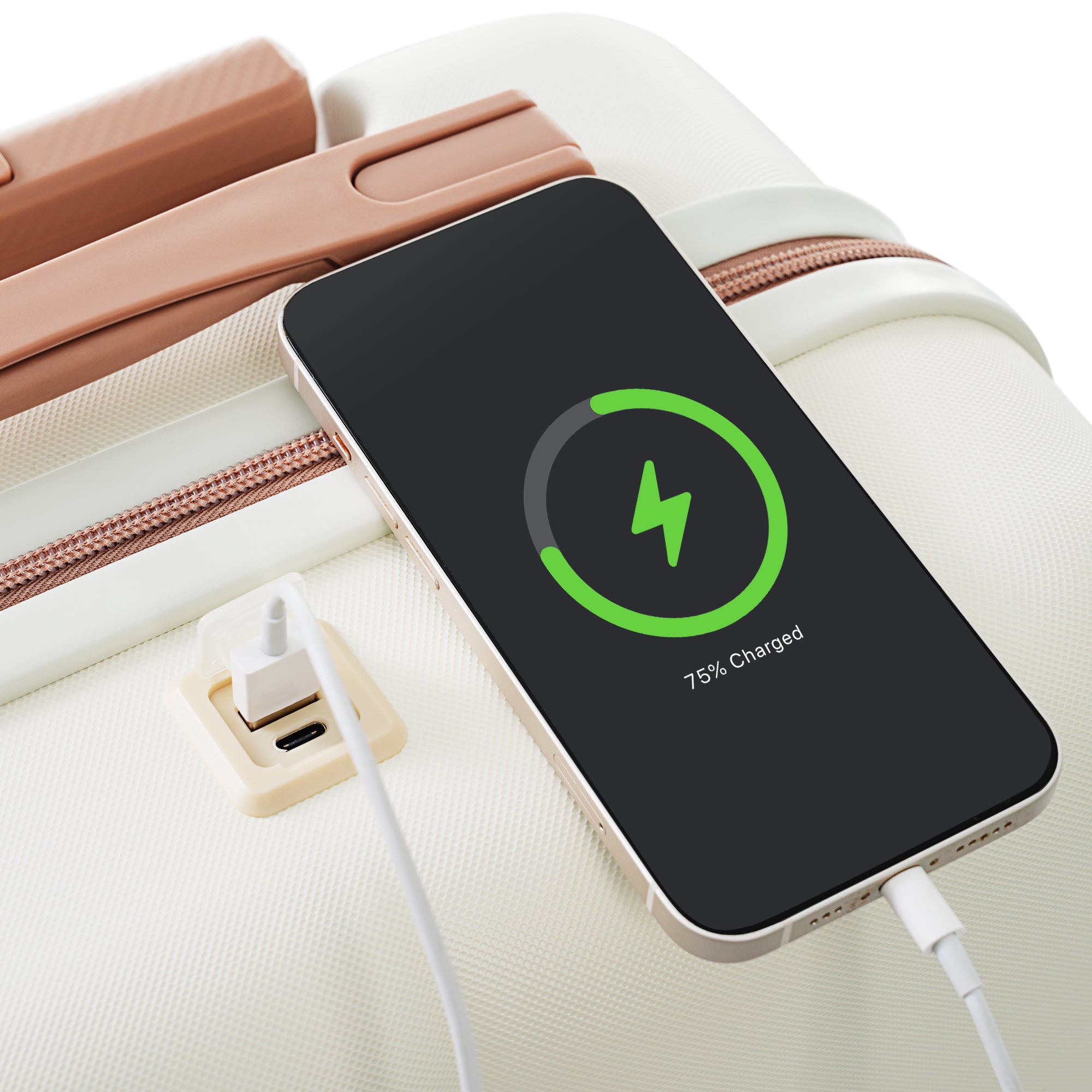 3-Piece Lightweight ABS Luggage Set with USB Charging Port, Spinner Wheels & Expandable Suitcase