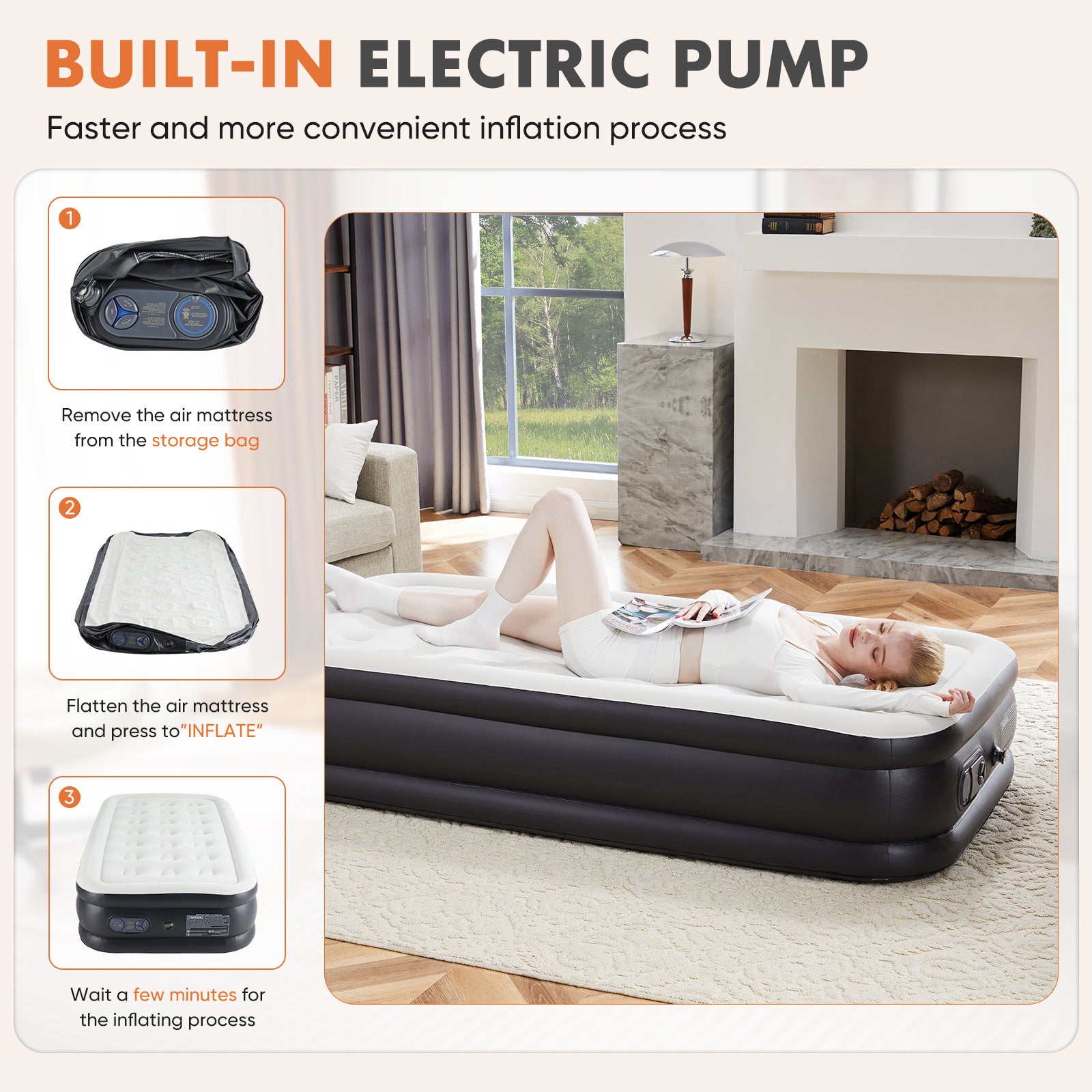 NEW 18 Inch Inflatable Mattress Air Bed