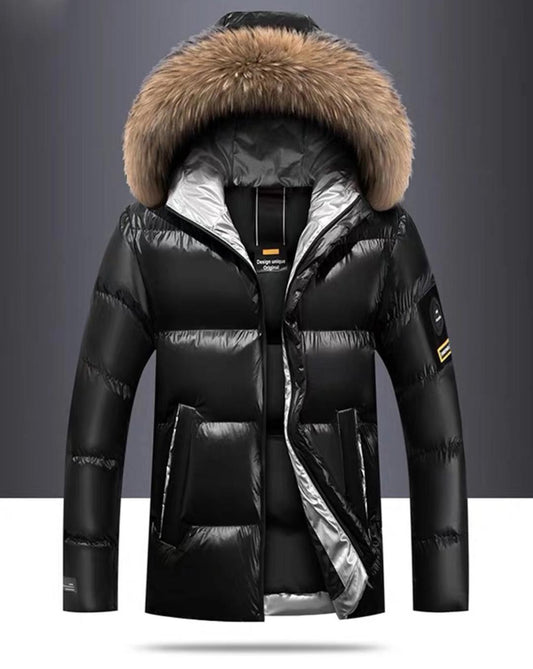 Shiny hooded down padded jacket - JonaStore