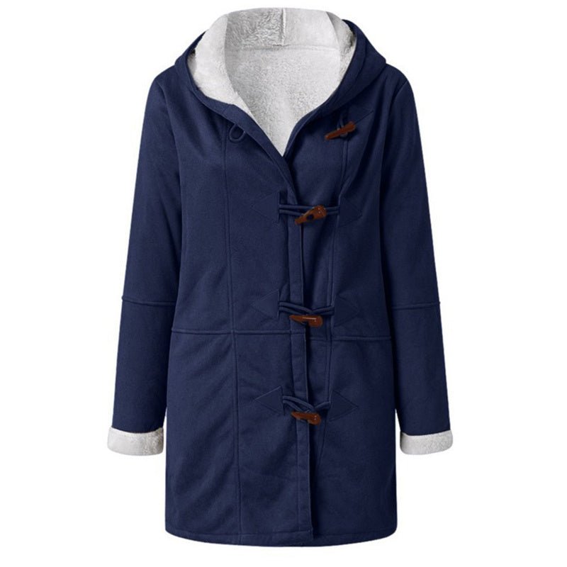 Winter Jackets For Women Sherpa Lined Jacket Women Duffle Toggle Coat Hooded Fleece Jacket - JonaStore
