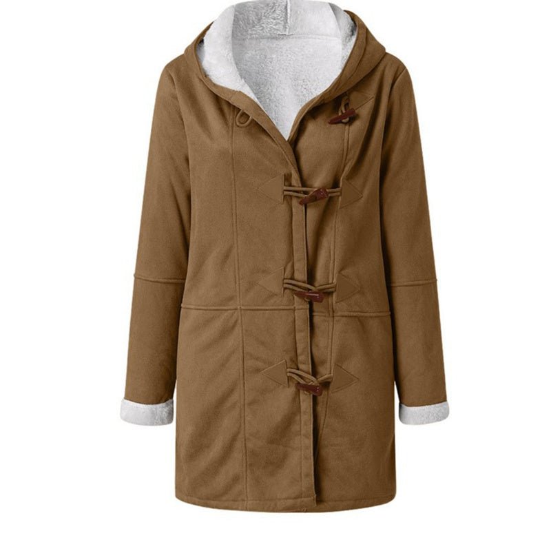 Winter Jackets For Women Sherpa Lined Jacket Women Duffle Toggle Coat Hooded Fleece Jacket - JonaStore