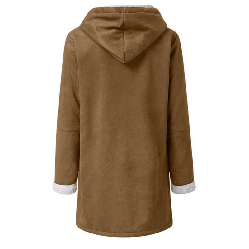 Winter Jackets For Women Sherpa Lined Jacket Women Duffle Toggle Coat Hooded Fleece Jacket - JonaStore