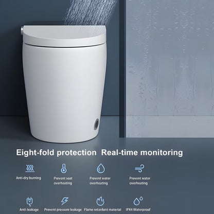 NEW Smart Bidet Toilet For Bathrooms One Piece Toilet With Heated Bidet Seat,Foot Auto Sensor, Dual Flush, Tankless