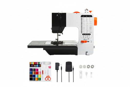 Portable Electric Sewing Machine with 38 Built-In Stitches, Extension Table & Foot Pedal