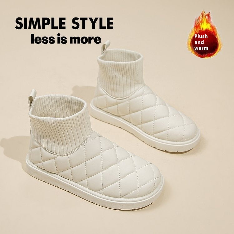 Snow Boots For Women Thick Bottom Fleece-lined Insulated Cotton-padded Shoes