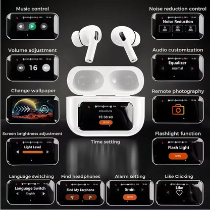 NEW Wireless Earbuds Bluetooth 5.3 - ENC Noise Cancelling In-Ear Earbuds With Wireless Charging Case LED Display Deep Bass Earphones Headset With Built-in Mic Fifth Generation