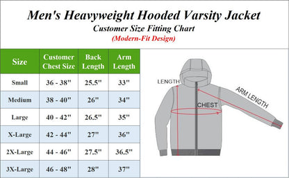 Men’s Hooded Varsity Jacket w/ Detachable Hood