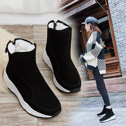 Korean Winter Student Muffin With Fleece Cotton Shoes