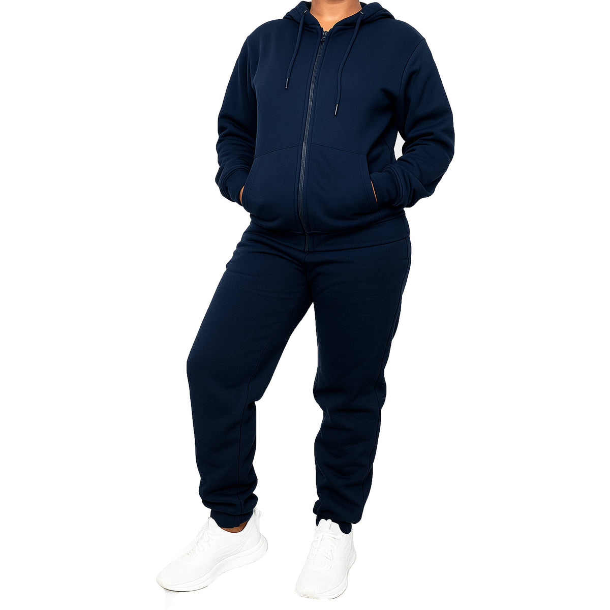 Women's Fleece Lined 2 Piece Full-Zip Hoodie and Jogger Set