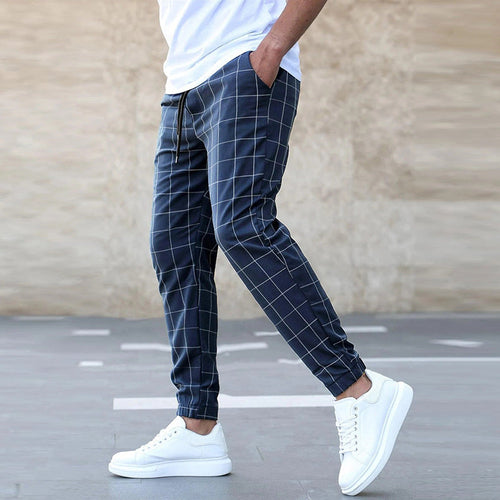 Men’s Casual Straight-Leg Cotton Trousers – Mid-Waist Spring Pants with Micro Stretch